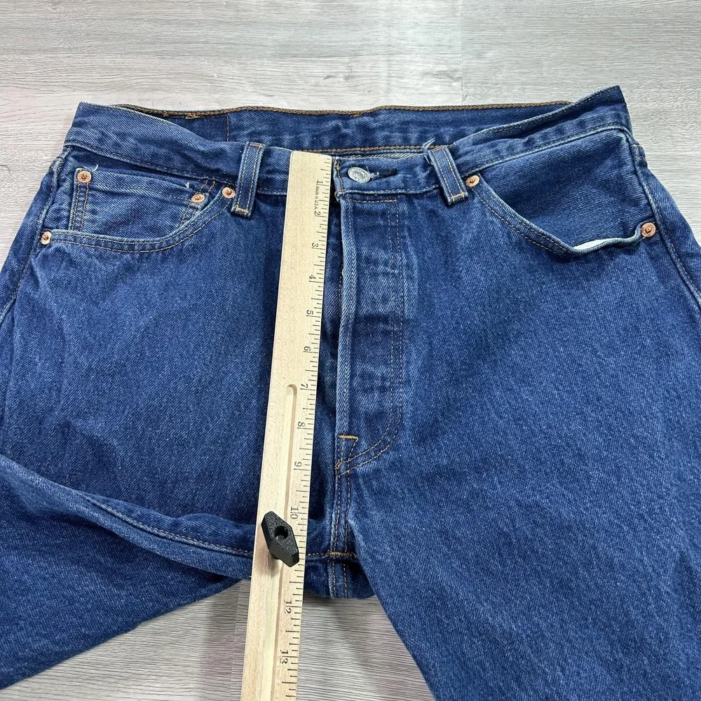 Levis 501 Jeans Mens 34x31 (32x31) Blue Medium Wash‎ Button Fly Straight Denim